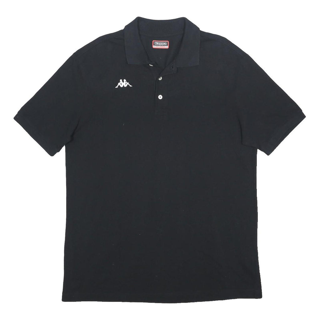 KAPPA Mens Black Polo Shirt 2XL Short Sleeve Cotton Logo Embroidered