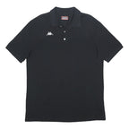 KAPPA Mens Black Polo Shirt 2XL Short Sleeve Cotton Logo Embroidered