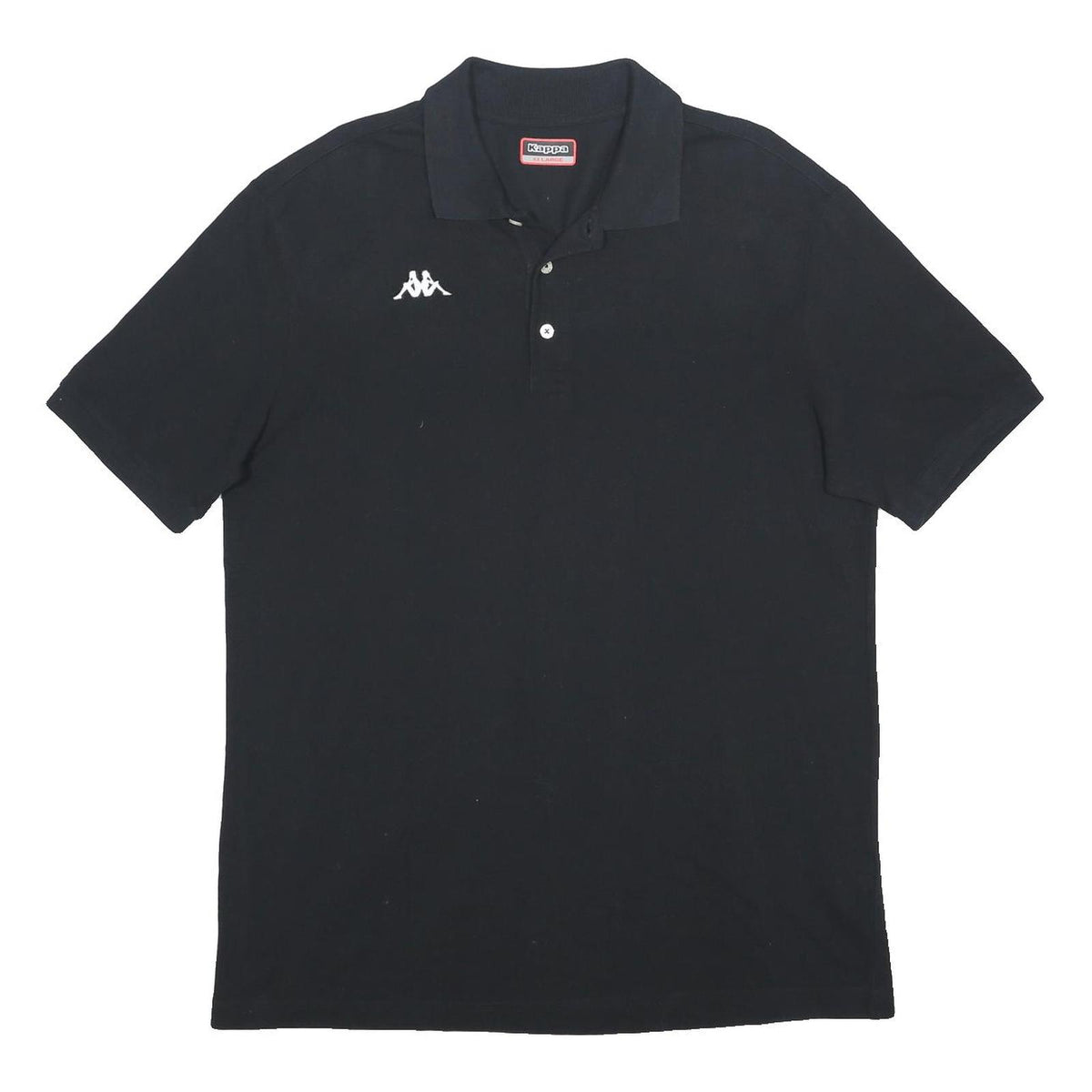 KAPPA Mens Black Polo Shirt 2XL Short Sleeve Cotton Logo Embroidered