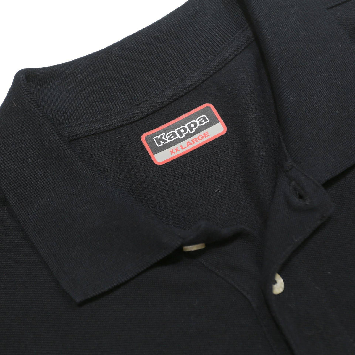 KAPPA Mens Black Polo Shirt 2XL Short Sleeve Cotton Logo Embroidered
