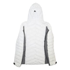 ROSSIGNOL Womens White & Grey Ski Jacket S Synthetic Quilted Hooded Zip