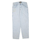 DICKIES Womens Regular Fit Light Blue Denim Jeans W32 L30 Workwear Zip Closure