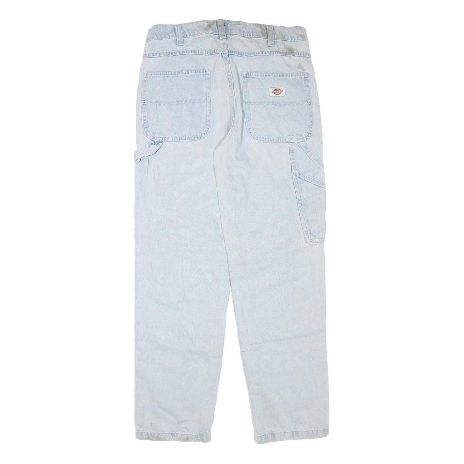 DICKIES Womens Regular Fit Light Blue Denim Jeans W32 L30 Workwear Zip Closure