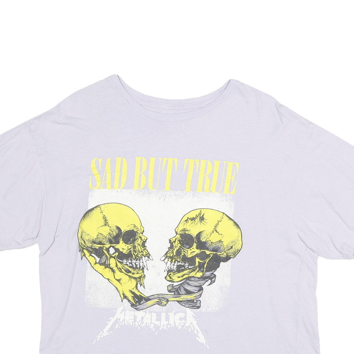 METALLICA Mens White Sad But True Graphic T-Shirt S Short Sleeve Crew Neck