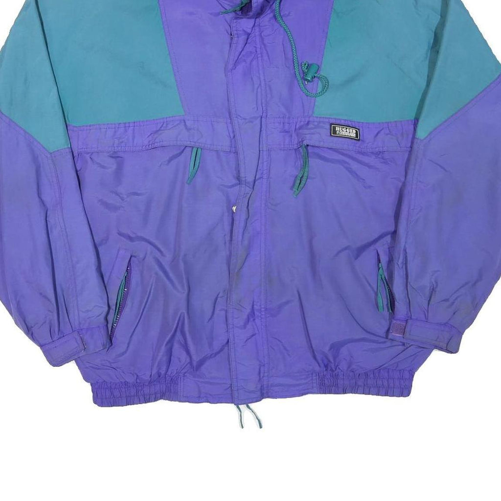 RUGGED TERRAIN Mens Purple & Teal Outdoor Jacket L Polyester Blend Zip
