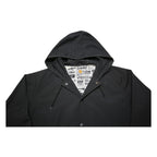 CARHARTT Mens Black Hooded Button Cotton Blend Jacket XL Plain Classic Workwear