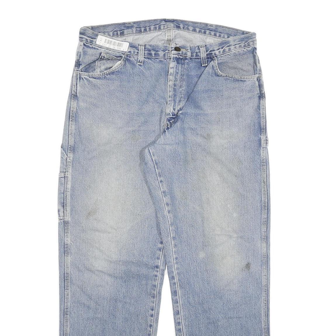 DICKIES Mens Light Blue Regular Fit Straight Denim Jeans W34 L31 Workwear