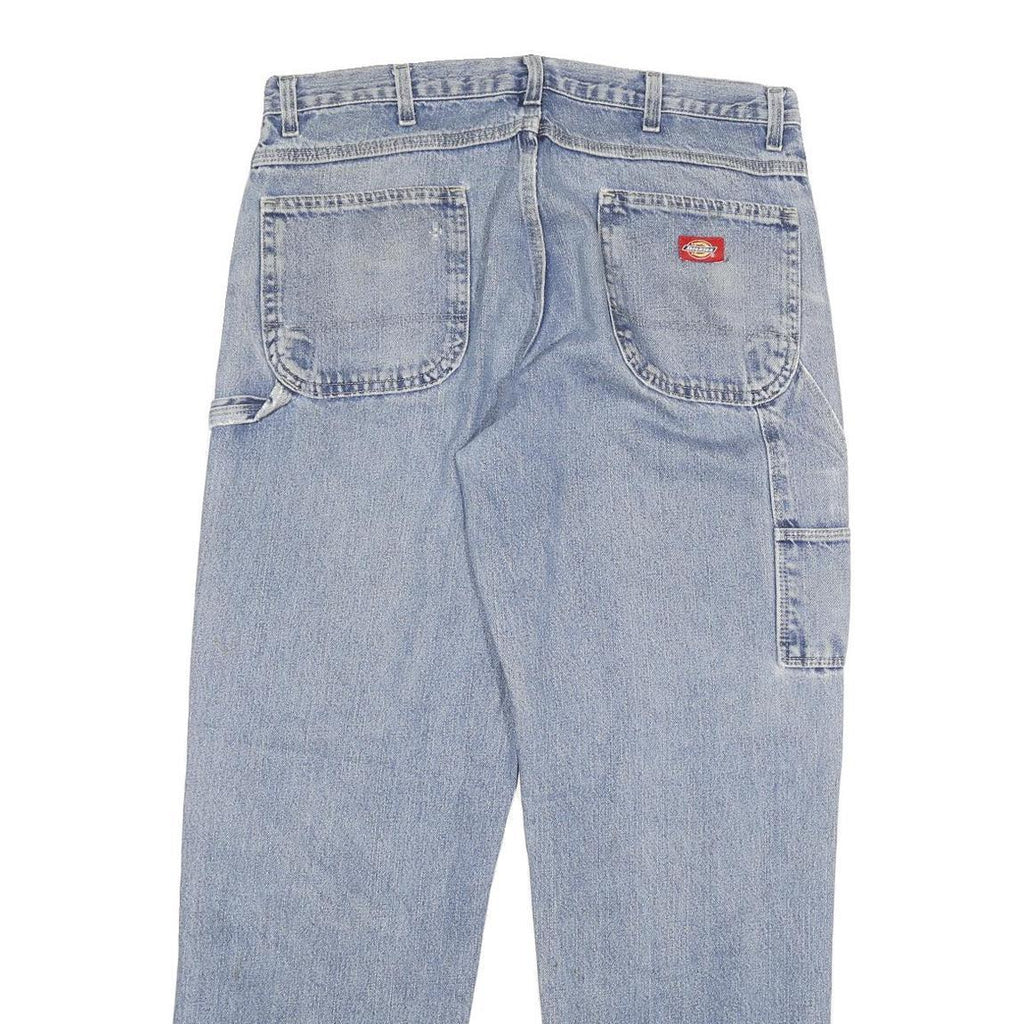 DICKIES Mens Light Blue Regular Fit Straight Denim Jeans W34 L31 Workwear