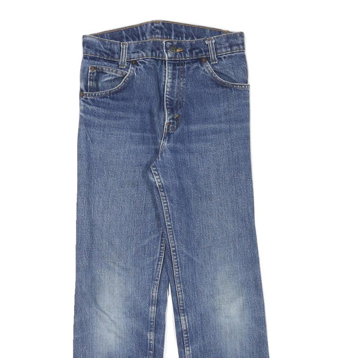 Womens Blue Regular Fit Straight Leg Denim Jeans W26 L26 Cotton Blend Zip