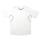 NIKE Mens White Modern L Short Sleeve V-Neck Sports Training Performance T-Shirt