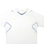 NIKE Mens White Modern L Short Sleeve V-Neck Sports Training Performance T-Shirt