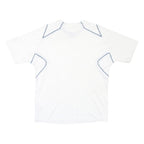NIKE Mens White Modern L Short Sleeve V-Neck Sports Training Performance T-Shirt