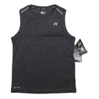RUSSELL ATHLETIC Womens Black Sleeveless Graphic L Cotton Blend Gym Vest