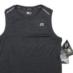 RUSSELL ATHLETIC Womens Black Sleeveless Graphic L Cotton Blend Gym Vest