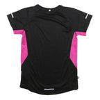 KARRIMOR Womens Black & Pink Athletic T-Shirt UK 10 Short Sleeve Crew Neck