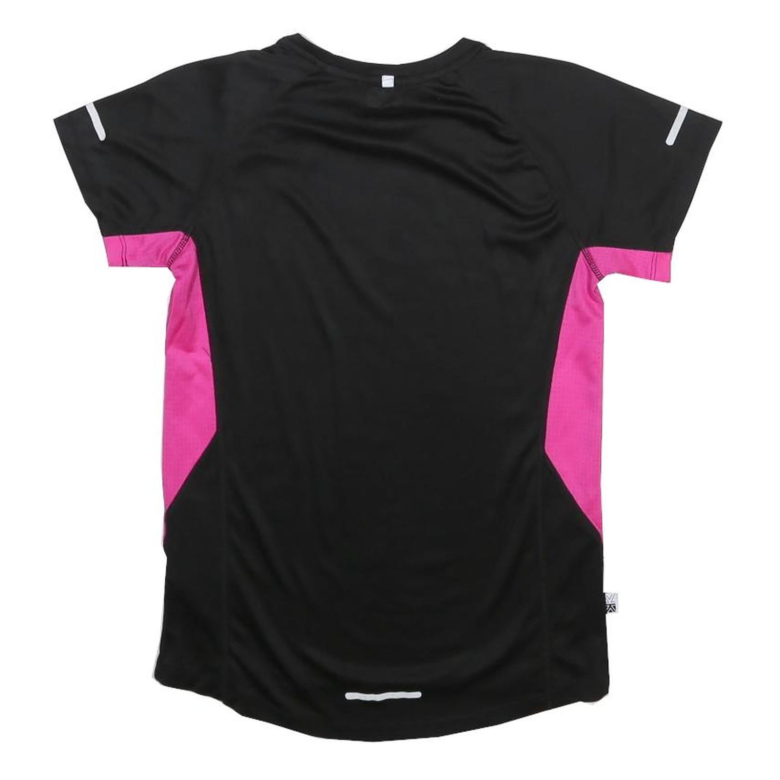 KARRIMOR Womens Black & Pink Athletic T-Shirt UK 10 Short Sleeve Crew Neck