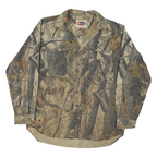 PRO GEAR Mens Brown Camouflage Shirt L Cotton Blend Casual Long Sleeve