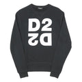 DSQUARED2 Boys Black Sweatshirt 16Y Cotton Blend Crew Neck Casual Pullover