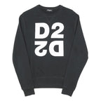 DSQUARED2 Boys Black Sweatshirt 16Y Cotton Blend Crew Neck Casual Pullover