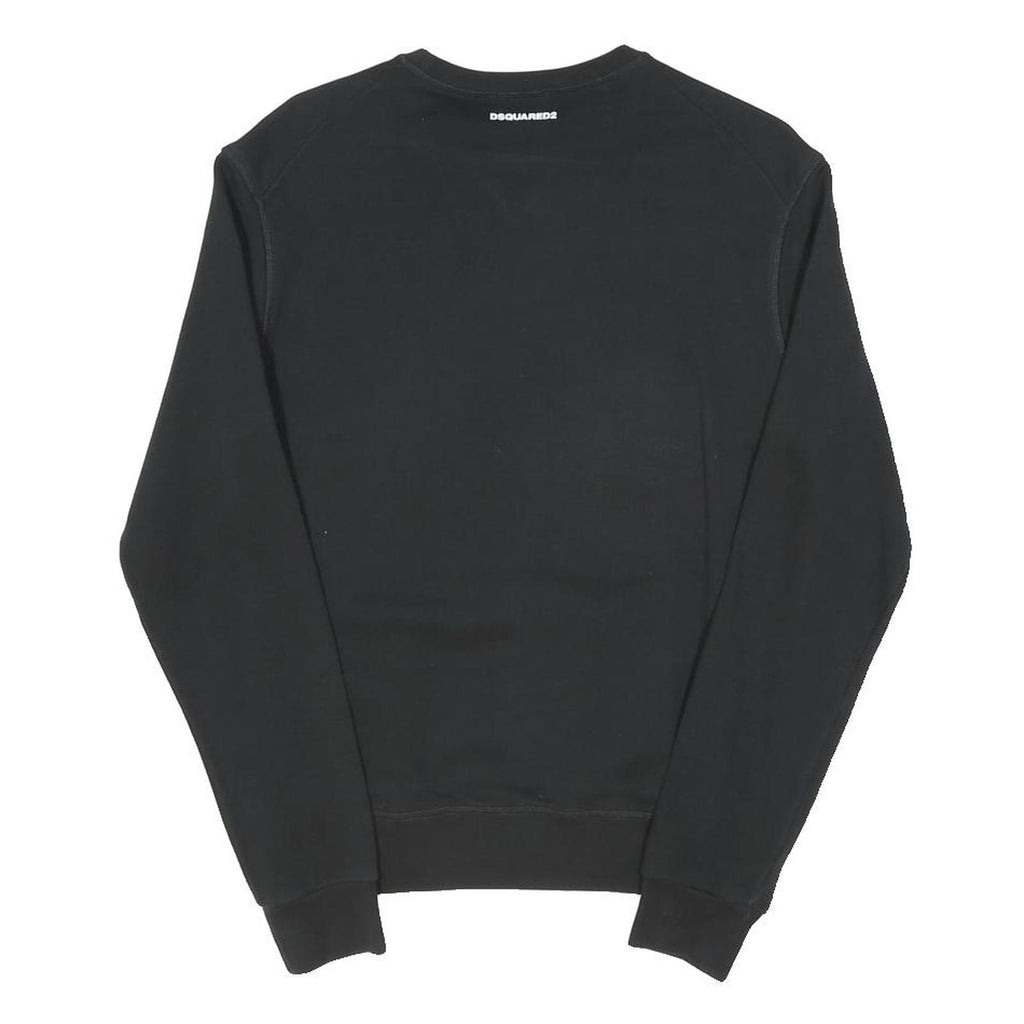 DSQUARED2 Boys Black Sweatshirt 16Y Cotton Blend Crew Neck Casual Pullover