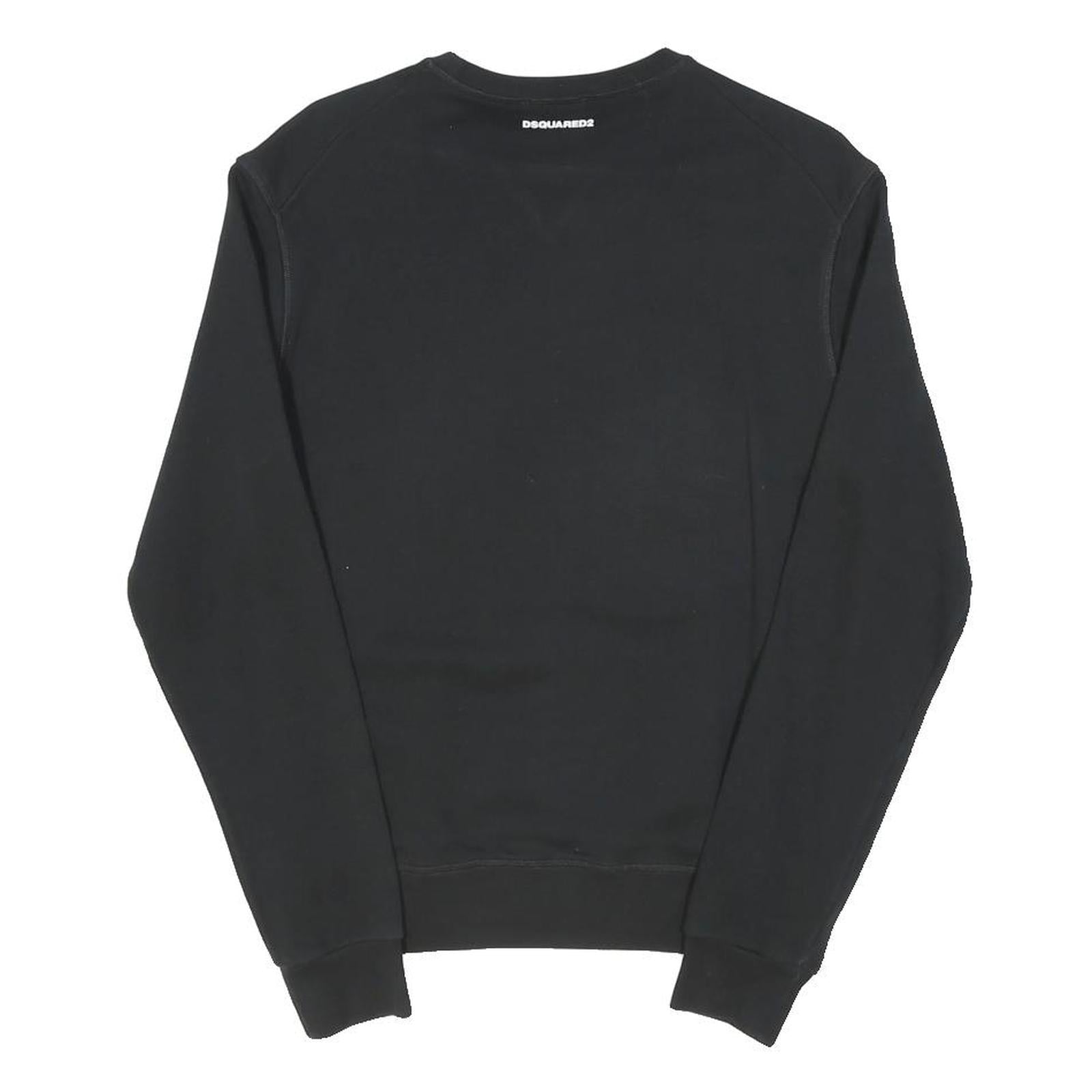 DSQUARED2 Boys Black Sweatshirt 16Y Cotton Blend Crew Neck Casual Pullover