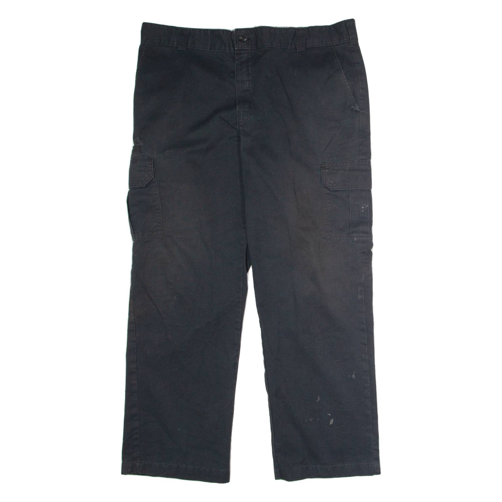 DICKIES Workwear Cargo Mens Trousers Black Regular Straight W40 L32