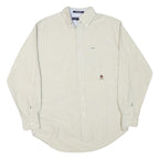 TOMMY HILFIGER Mens Beige Button Down Shirt S Cotton Casual Classic Long Sleeve