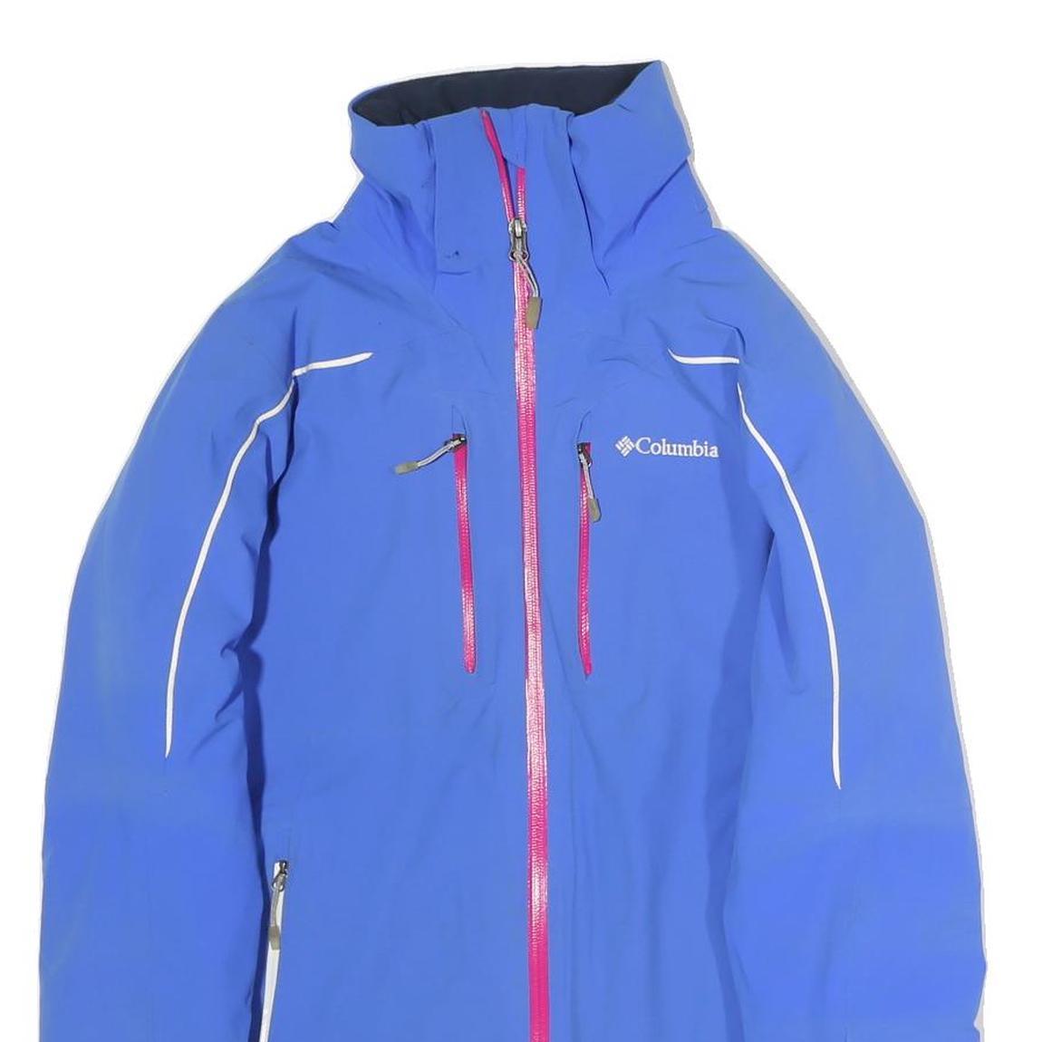 COLUMBIA Womens Blue Outdoor Jacket S Polyester Zip Plain Lightweight Sports