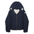HOLLISTER Womens Navy Blue Casual Jacket M Polyester Zip Hooded Plain