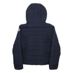 HOLLISTER Womens Navy Blue Casual Jacket M Polyester Zip Hooded Plain