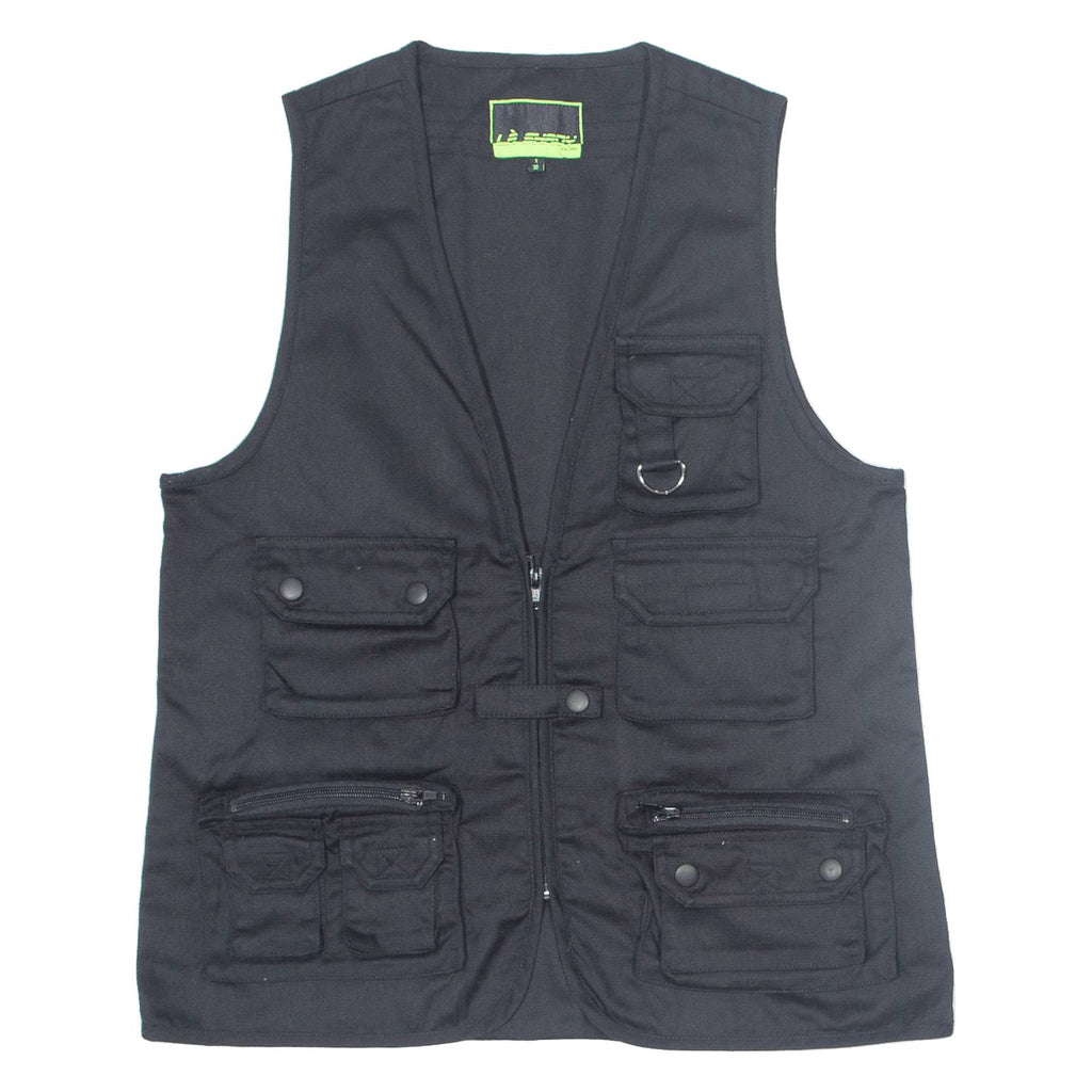 LA SHADY Mens Gilet Black S
