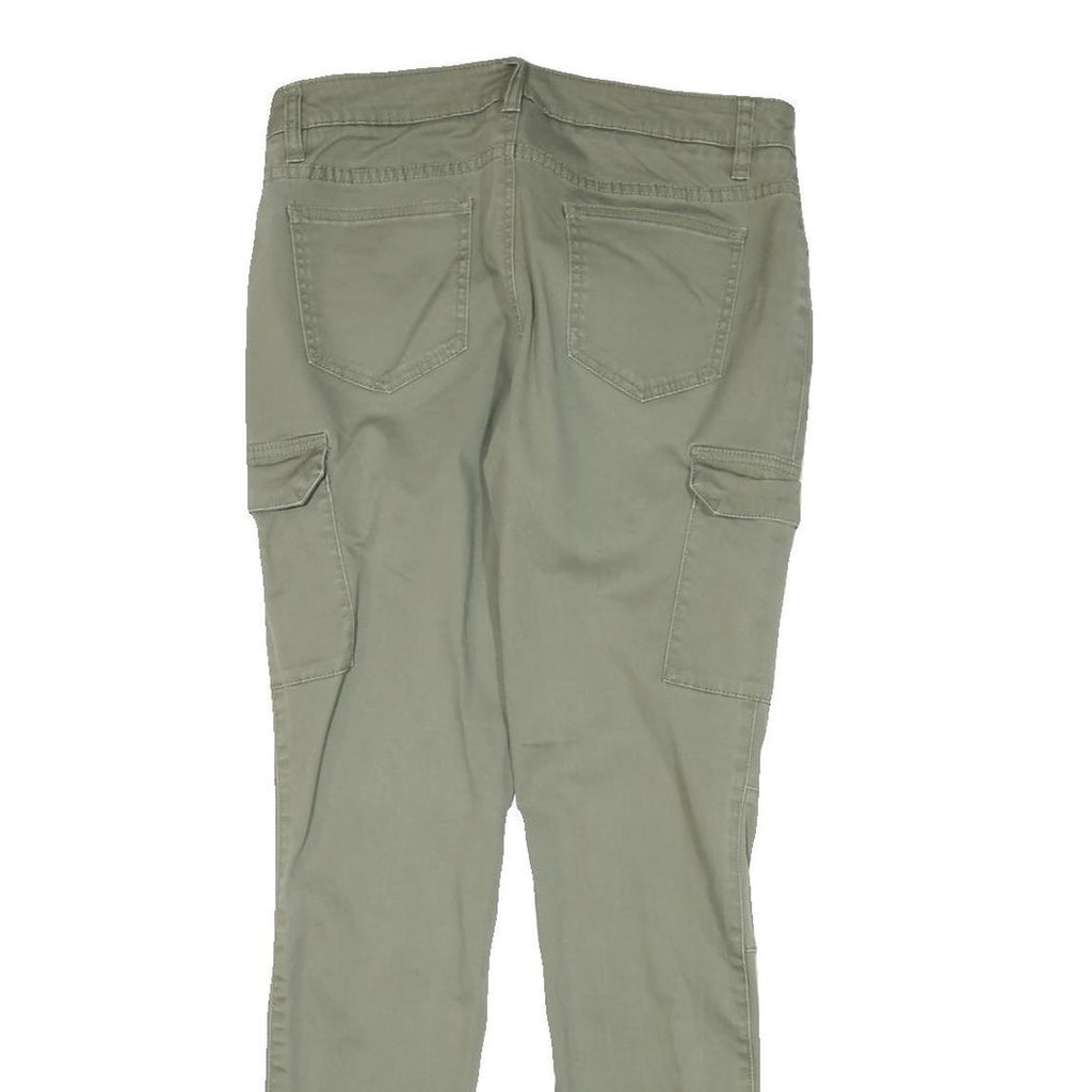 RAINBOW Womens Cotton Blend Slim Khaki Trousers W31 L31 Zip Cargo Style