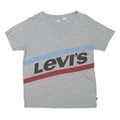LEVI'S Mens Grey Blue & Red Graphic T-Shirt XS Short Sleeve Crew Neck Cotton