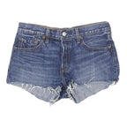 LEVI'S Womens Denim Blue Cut-Off Shorts S W27 Frayed Hem Casual