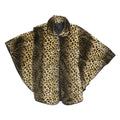 KEOMI Womens Beige & Brown Leopard Print Jacket L Polyester Button Closure