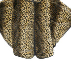 KEOMI Womens Beige & Brown Leopard Print Jacket L Polyester Button Closure