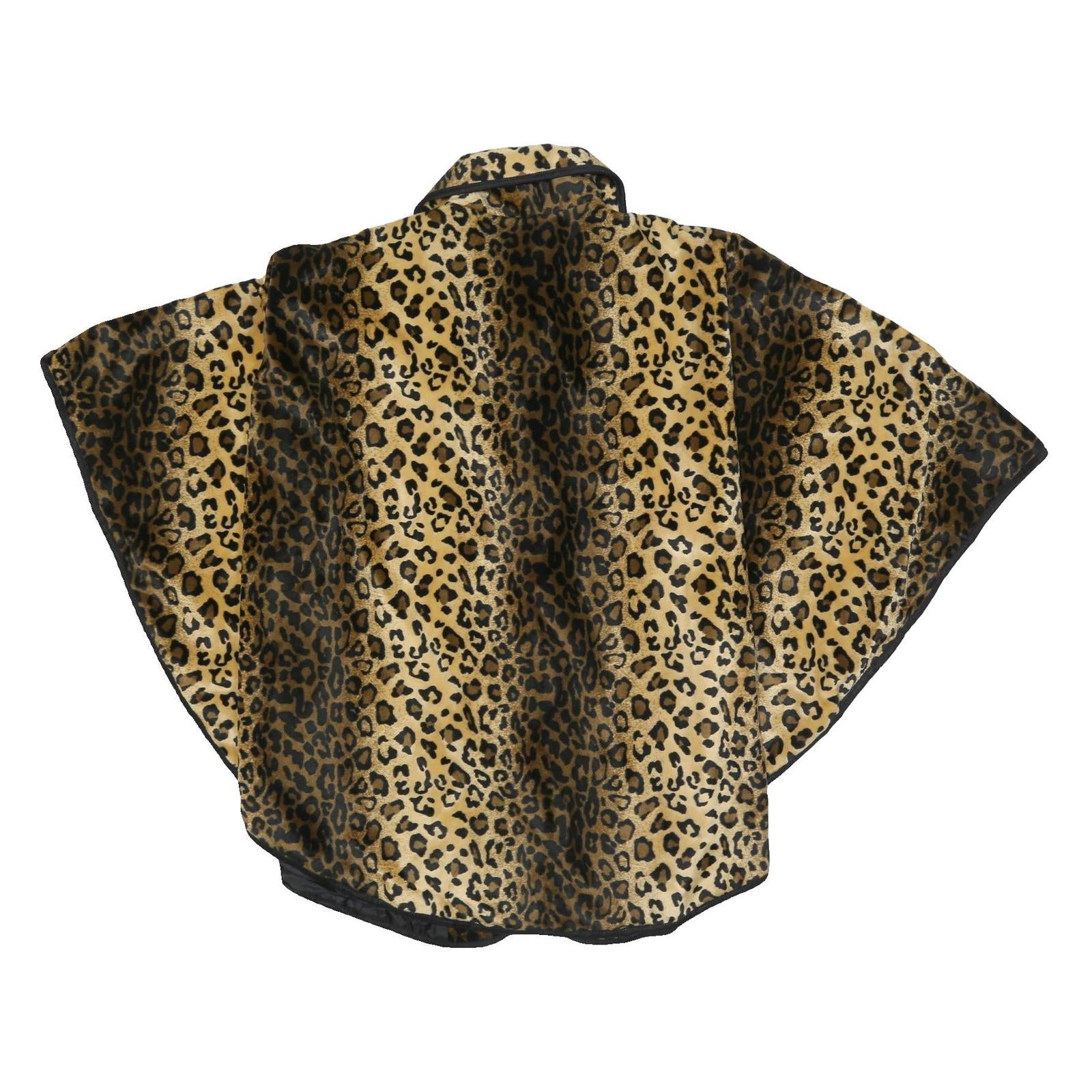 KEOMI Womens Beige & Brown Leopard Print Jacket L Polyester Button Closure