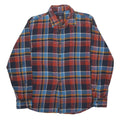 LAND'S END Mens Red & Blue Check Shirt L Cotton Blend Long Sleeve Casual