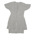 EXPO PETITE Womens Black & White Check Fit & Flare Cotton Blend Dress M Short