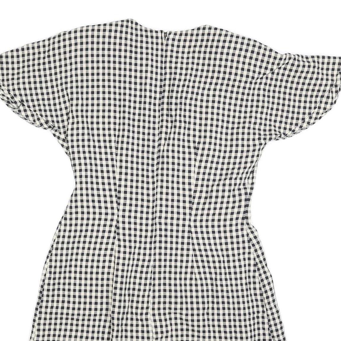 EXPO PETITE Womens Black & White Check Fit & Flare Cotton Blend Dress M Short