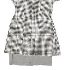 EXPO PETITE Womens Black & White Check Fit & Flare Cotton Blend Dress M Short