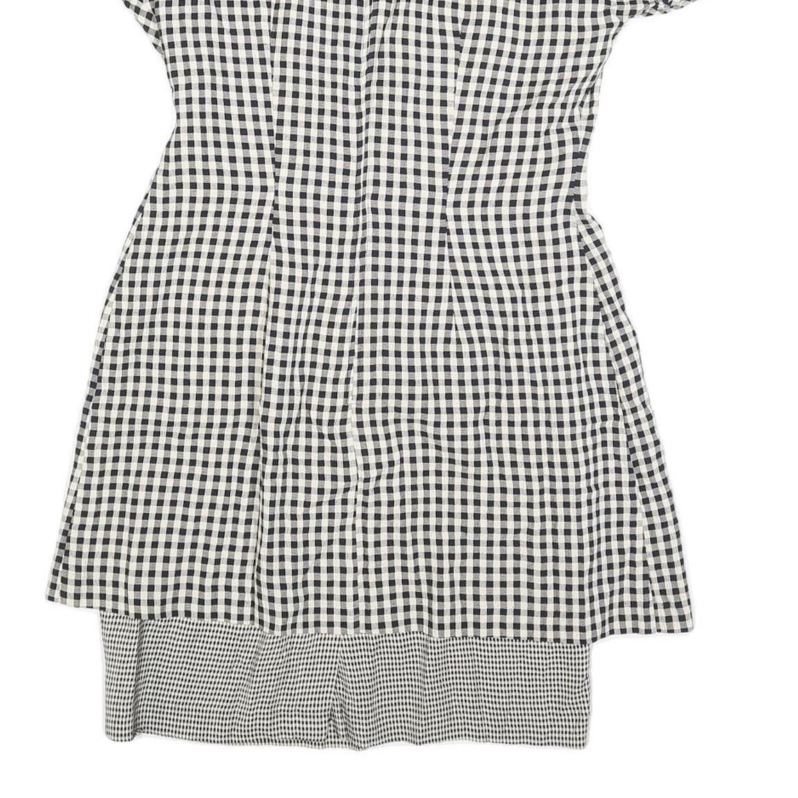 EXPO PETITE Womens Black & White Check Fit & Flare Cotton Blend Dress M Short