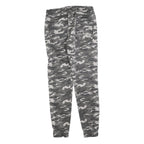 CAPE CANTO Mens Slim Drawstring Cotton Blend Grey Camouflage Trousers W30 L30