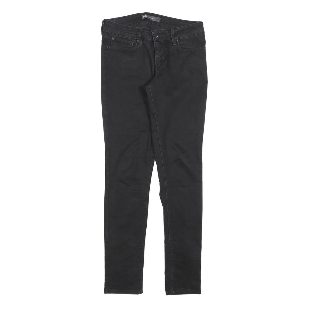 LEVI'S Womens Slim Black Jeans Denim W28 L31 Stylish Zip Cotton Blend