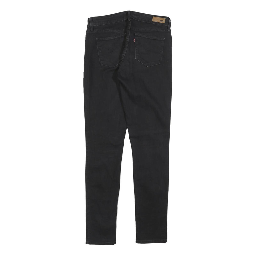 LEVI'S Womens Slim Black Jeans Denim W28 L31 Stylish Zip Cotton Blend