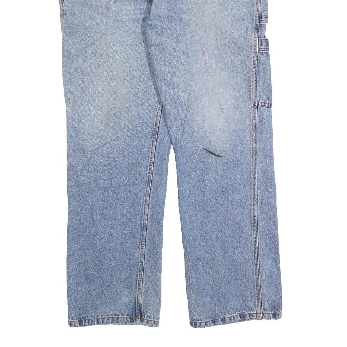 DICKIES Mens Regular Fit Blue Denim Straight Jeans W36 L28 Workwear Style