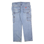 DICKIES Mens Regular Fit Blue Denim Straight Jeans W36 L28 Workwear Style