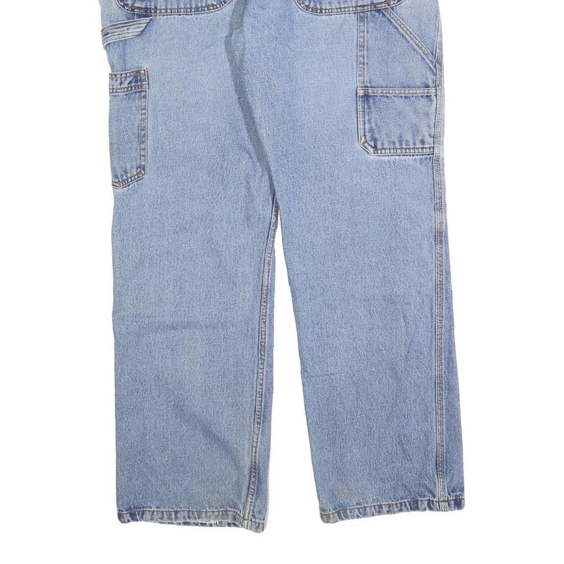 DICKIES Mens Regular Fit Blue Denim Straight Jeans W36 L28 Workwear Style