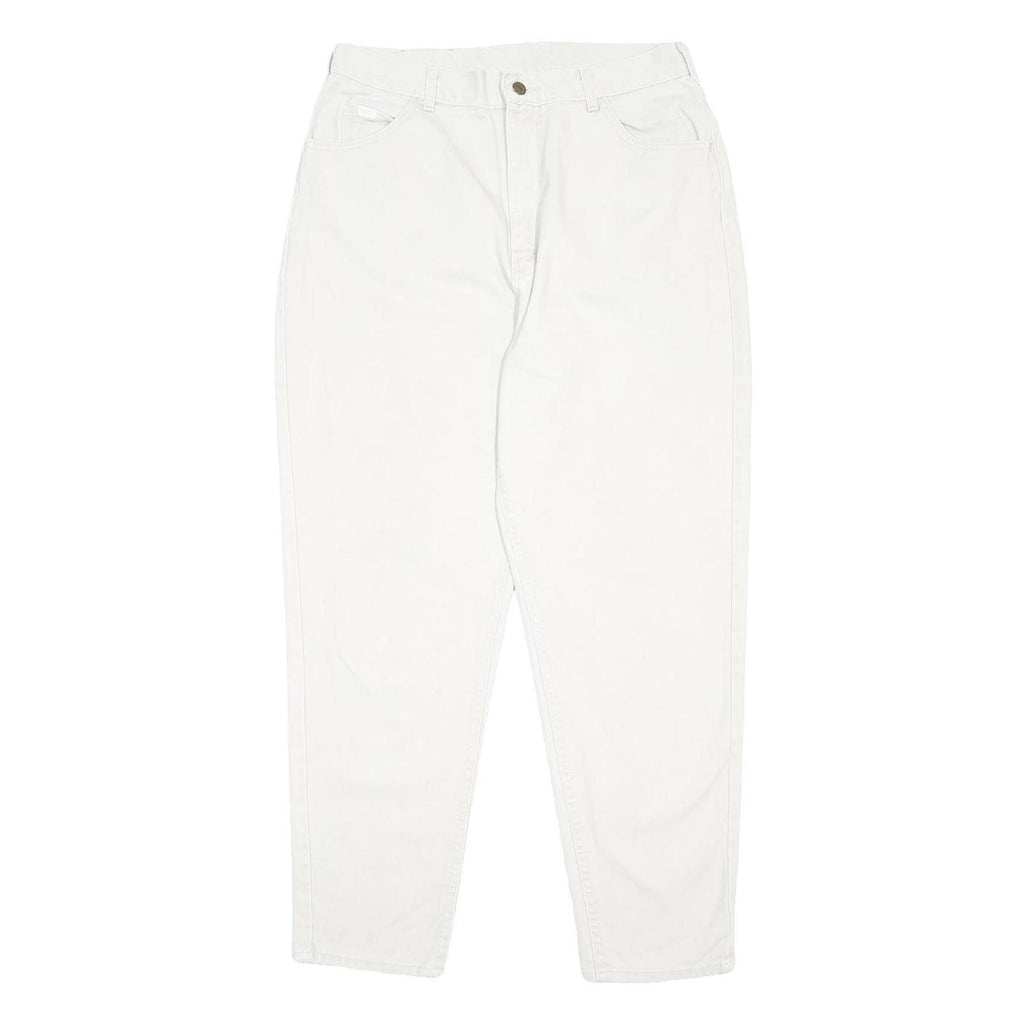LEE Womens White Relaxed Jeans Cotton W32 L29 Classic Fit Zip Closure