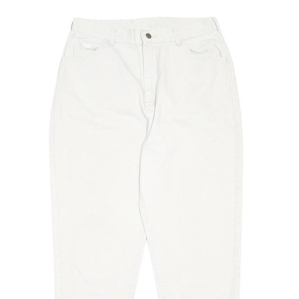 LEE Womens White Relaxed Jeans Cotton W32 L29 Classic Fit Zip Closure